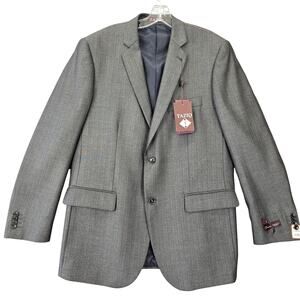 Tazio Italy Gray Wool Touch Suit Coat NEW Silk Lined Formal Jacket Mens Size 42R